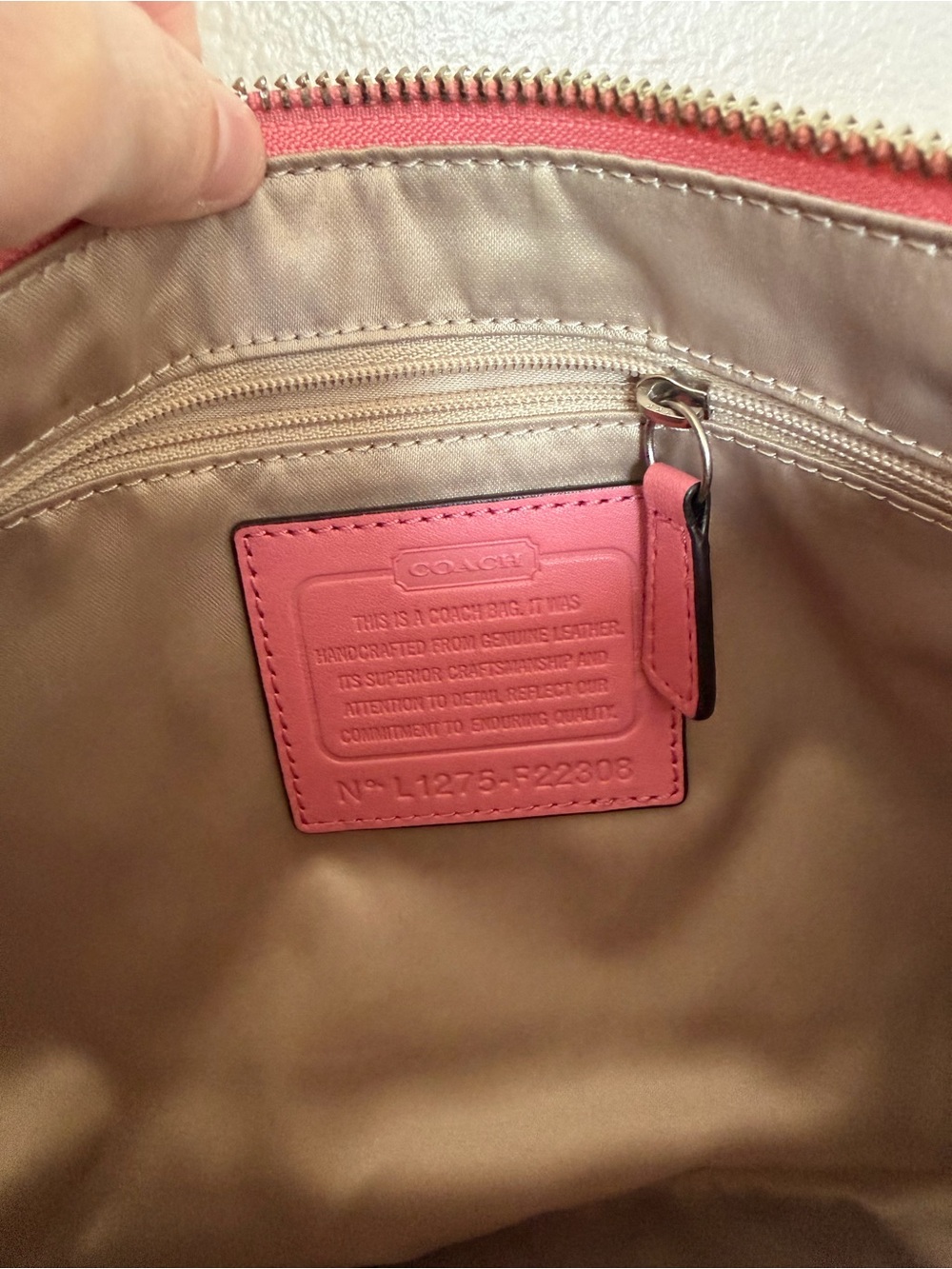 COACH Kristin Vintage Pink Leather Shoulder Crossbody Hobo Bag Purse F22308 - Picture 12 of 16